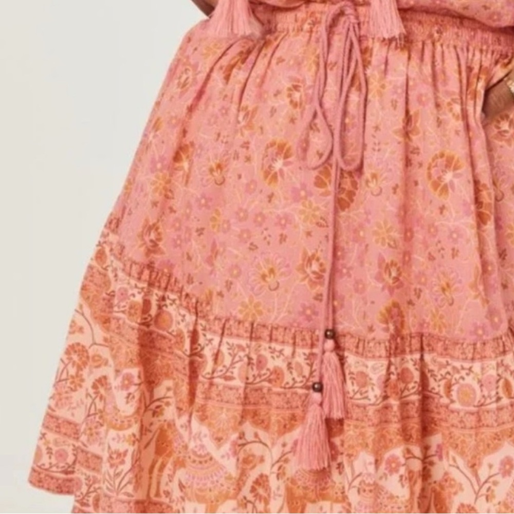 Spell and the Gypsy Collective Sundown Mini Skirt Pink and Orange - Picture 5 of 9